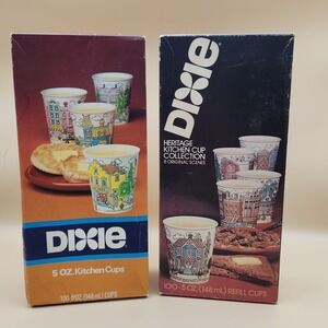 Dixie Kitchen Cups Vintage 1981 Heritage Collection Lot of 2 NOS Sealed Boxes